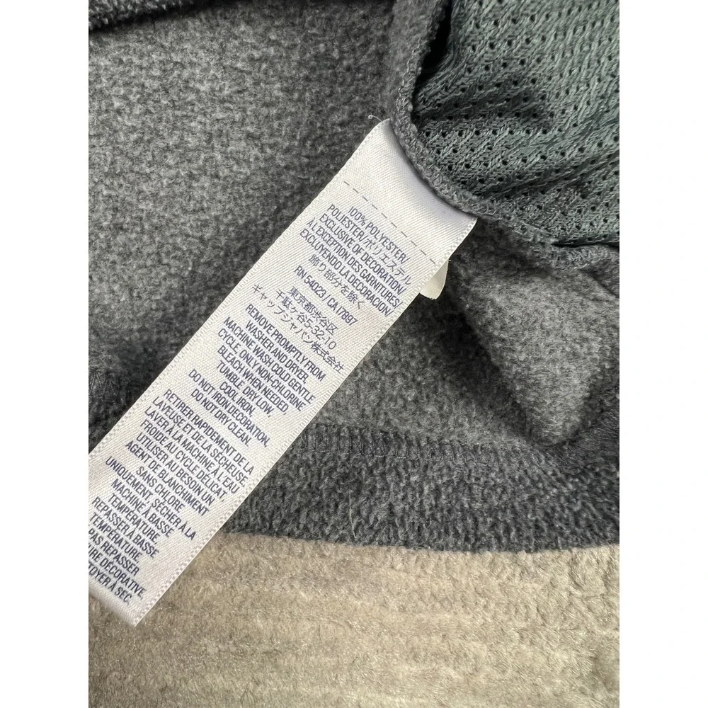 Old Navy Fleece‎ Pullover Boys XL 14-16 Gray Quarter Zip Logo Mock Neck Pockets